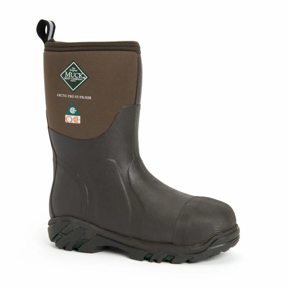 Muck Footwear Men ARCTIC PRO STEEL TOE MID CSA BROWN - Image 3