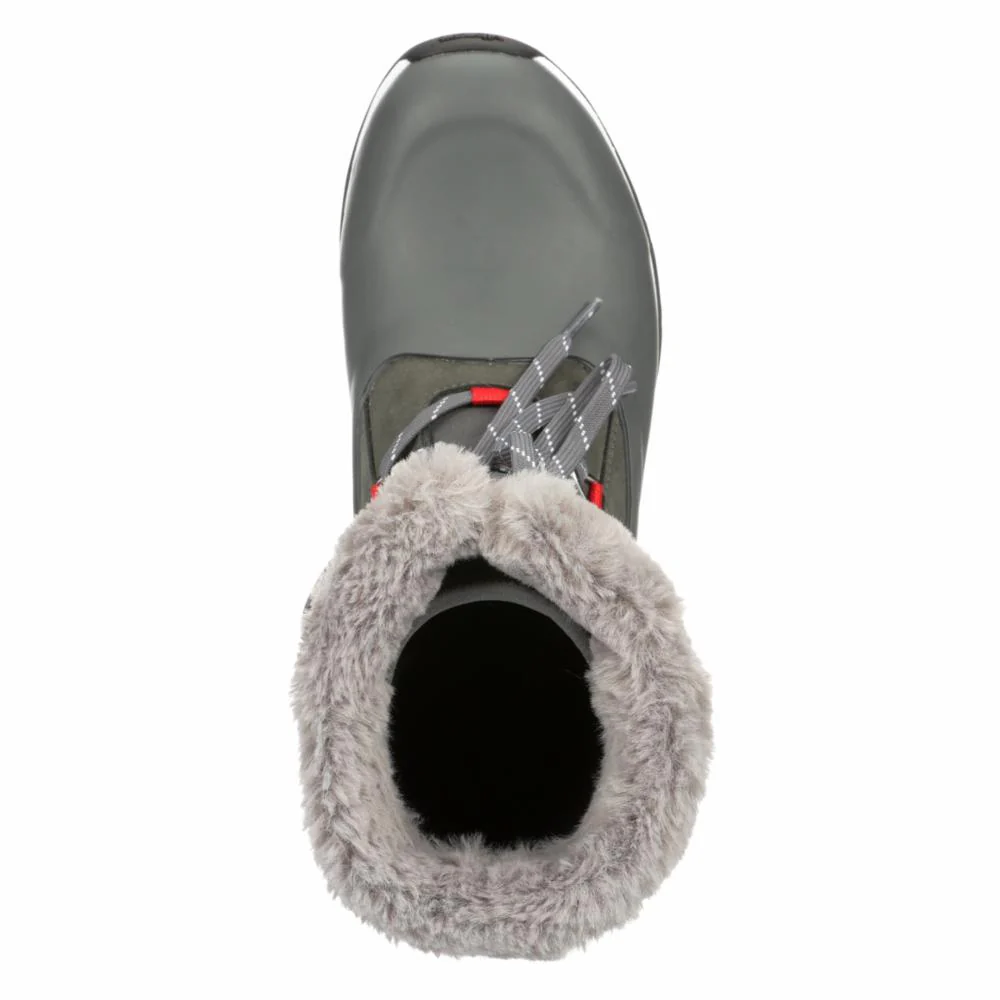 Muck Footwear Women ARCTIC APRES LACE VIBRAM ARCTIC GRIP MID GREY/RED - Image 6