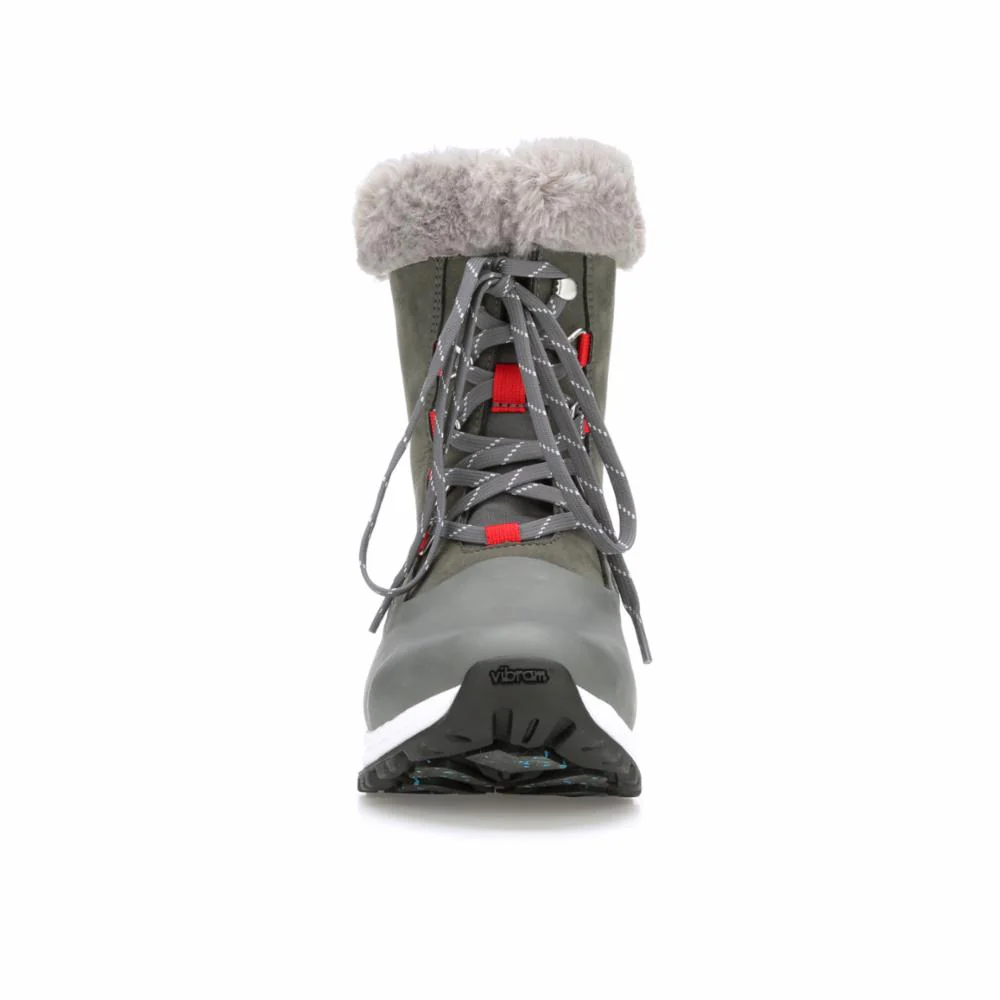 Muck Footwear Women ARCTIC APRES LACE VIBRAM ARCTIC GRIP MID GREY/RED - Image 7