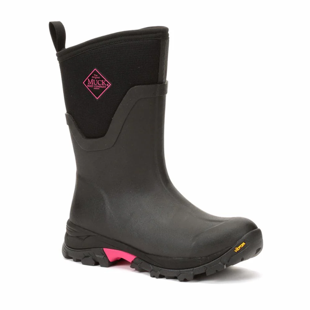Muck Footwear Women ARCTIC ICE VIBRAM ARCTIC GRIP ALL TERRAIN MID BLACK/HOTPINK - Image 3
