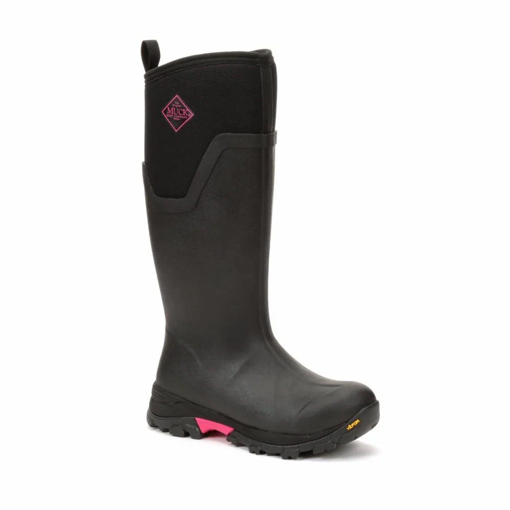 Muck Footwear Women ARCTIC ICE VIBRAM ARCTIC GRIP ALL TERRAIN TALL BLACK/HOTPINK - Image 3