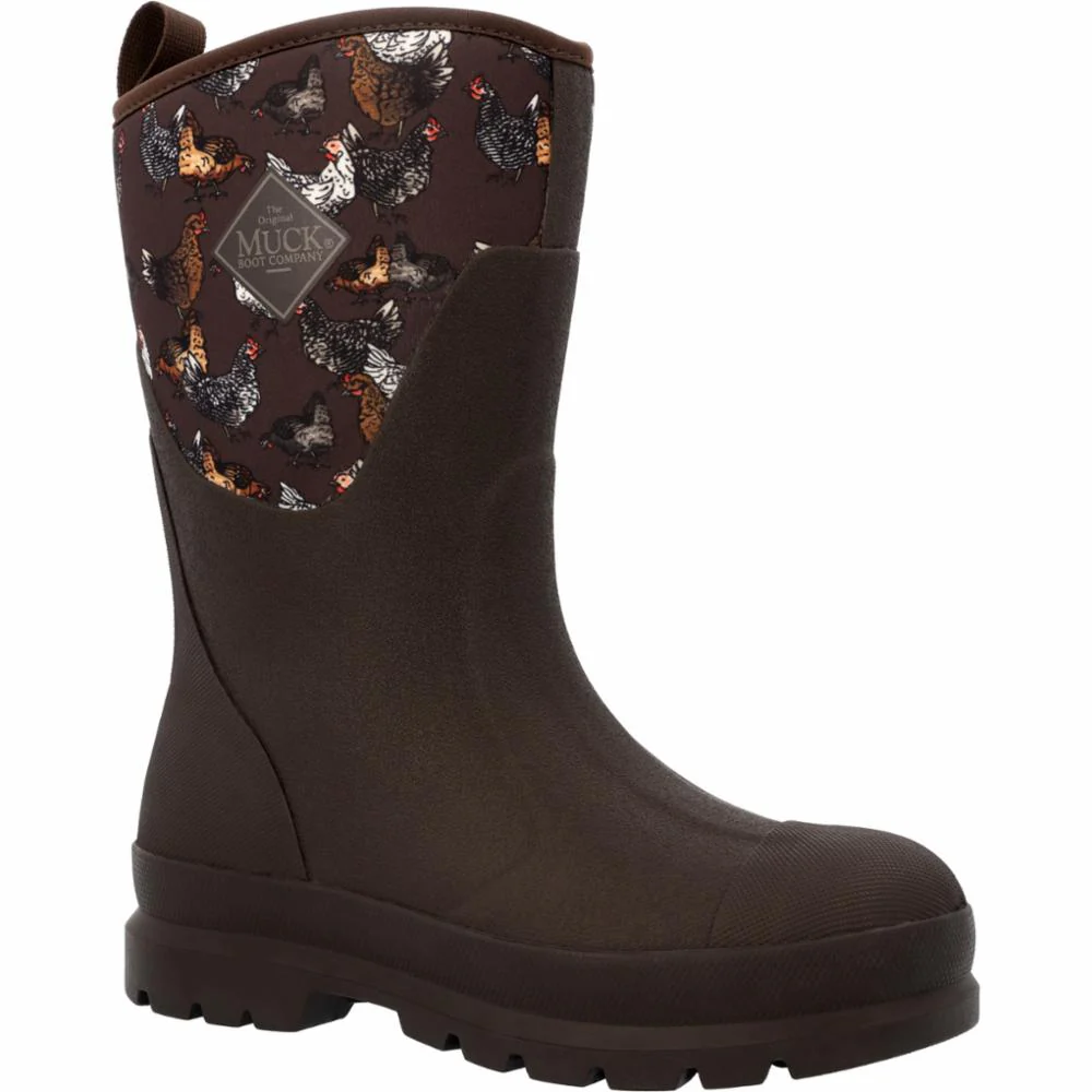 Muck Footwear Women CHORE MID DARKBROWN/CHICKENPRINT - Image 3