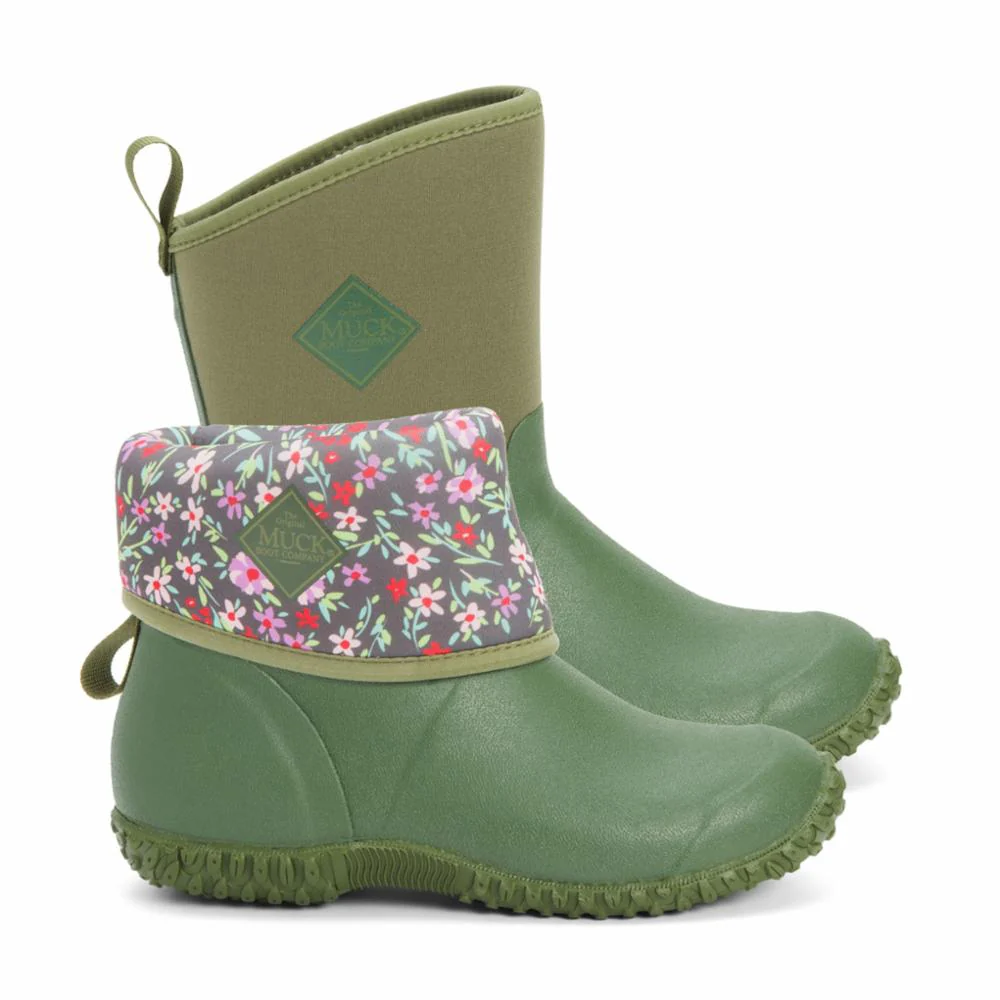 Muck Footwear Women MUCKSTER II MID GREEN/FLORALPRINT